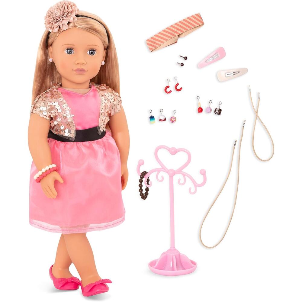 Our Generation Audra with Pierced Ears 18" Jewelry NWT